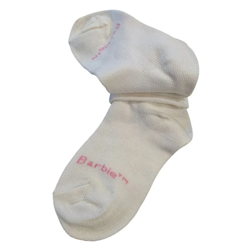 Barbie Vintage Star Glitter White Socks Girls Kids Fits Shoe Size 5 - 6.5 NEW